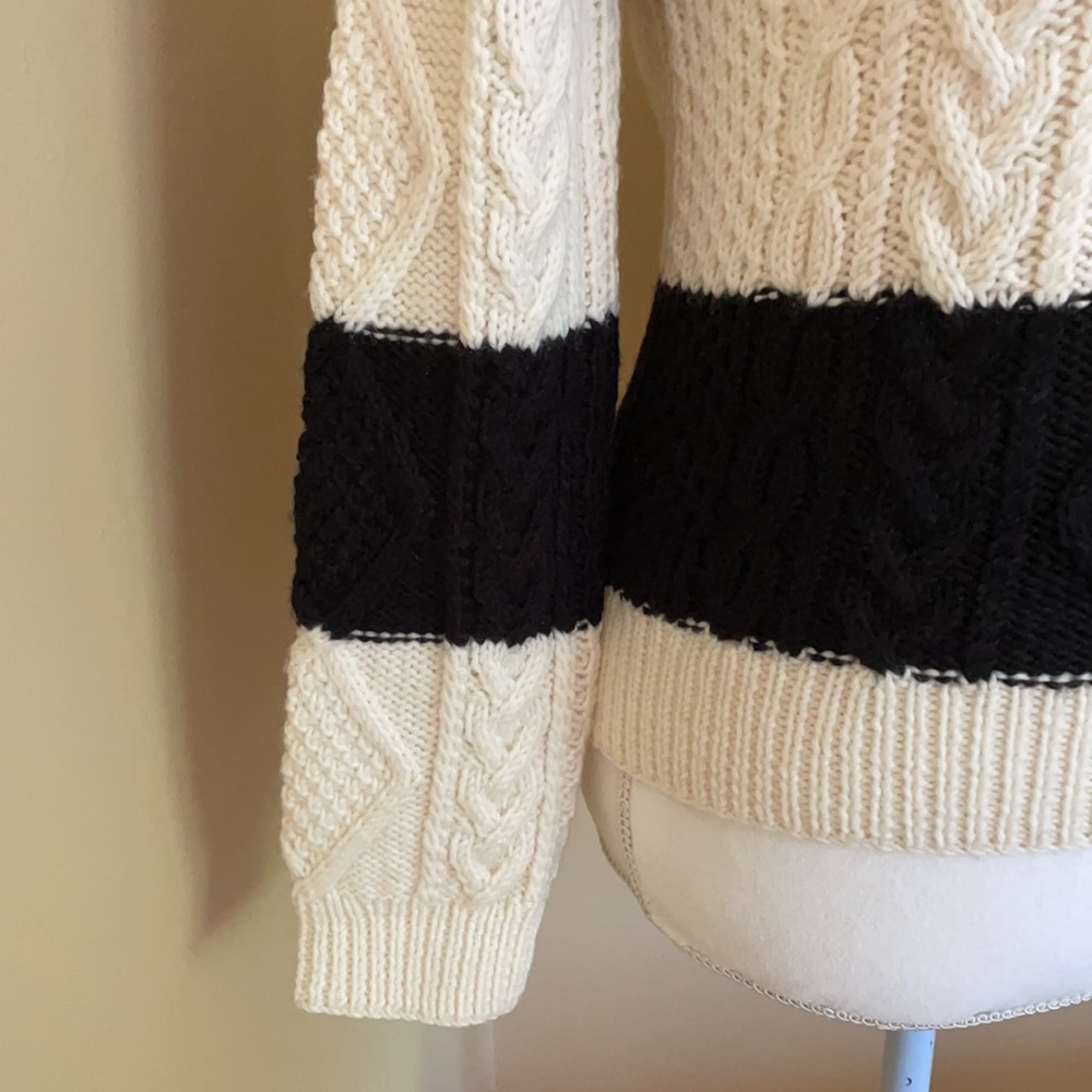 J. Crew Women Sweater, Size Small, Black & Beige - Picture 3 of 8